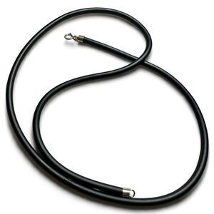 20” Black Cord Necklace - Unisex | 925 Silver Clasp | Minimalist | Great…